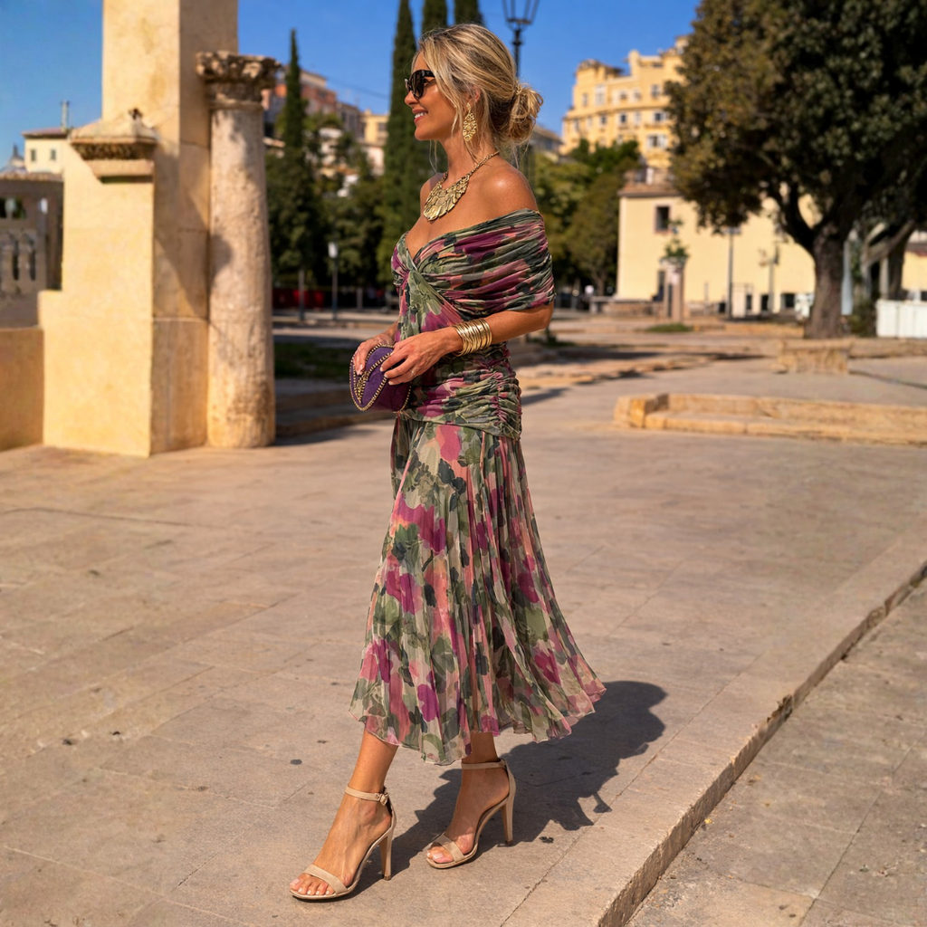Carlota Vestido Maxi de Hombros Descubiertos