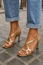 Verónica | Sandalias elegantes doradas