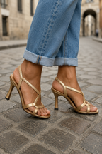 Verónica | Sandalias elegantes doradas