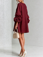 Aura Vestido Mini con Botones Florales