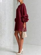 Aura Vestido Mini con Botones Florales