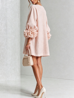 Aura Vestido Mini con Botones Florales