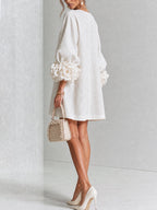 Aura Vestido Mini con Botones Florales