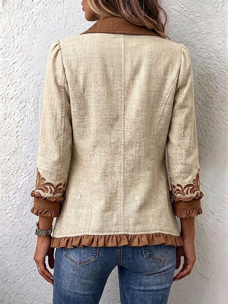 Donatella | Chaqueta Vintage Bohemia con Volantes Florales