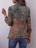 Bruna | Chaqueta con Volantes y Estampado Texturizado Degradado Vintage