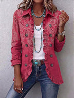 Anna | Chaqueta con Volantes Estilo Vintage y Estampado de Cachemira