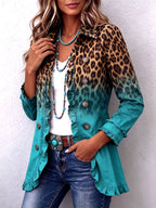 Elisa | Blazer con Volantes Ombré Leopardo