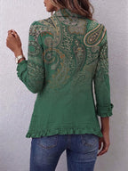Gemma | Chaqueta con Volantes y Estampado de Cachemira Bohemio